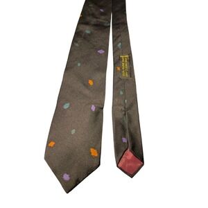 Giorgio Armani Vintage Silk Tie Black Multi Color Splatter Paint circa 1988-1993